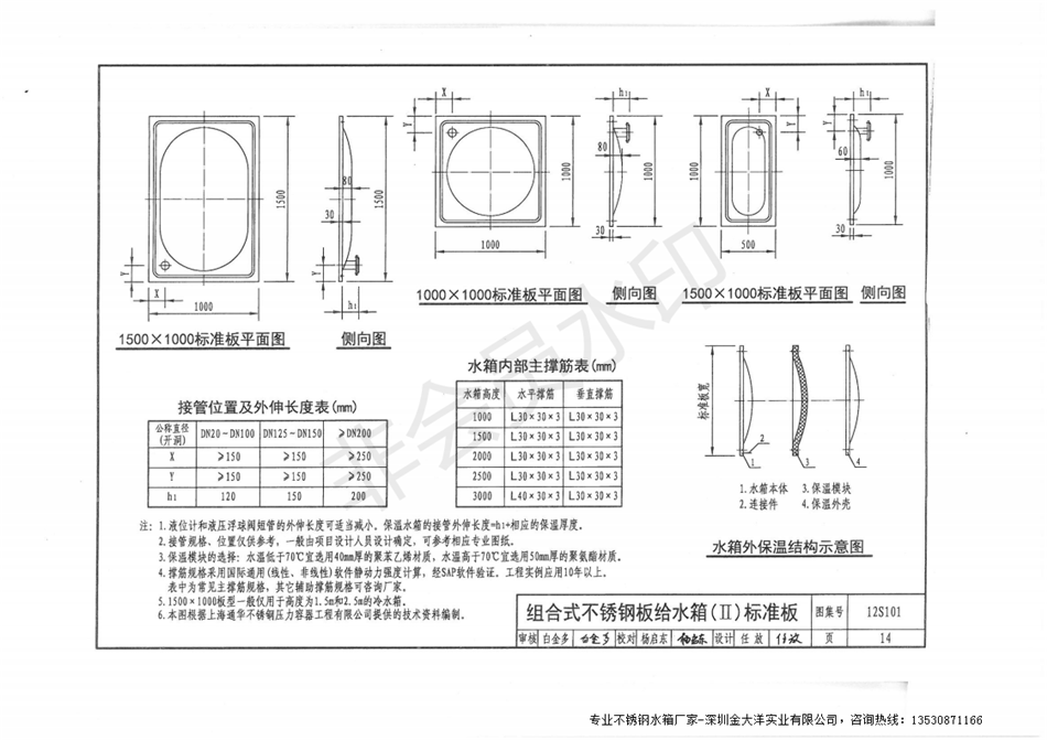 不銹鋼水箱圖集12S101原版