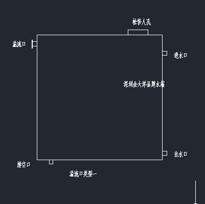 不銹鋼水箱溢流管類型一示意圖