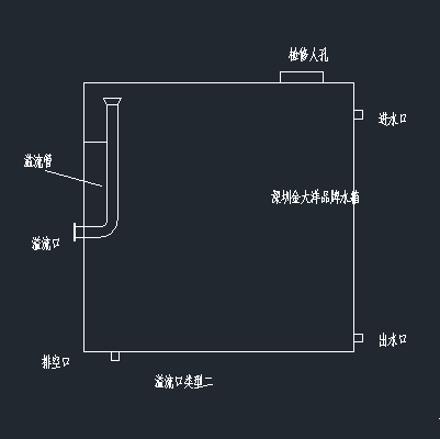 不銹鋼水箱溢流管類型二示意圖